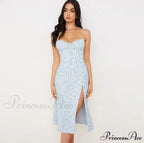 Flower Fields Slip Charming Floral Split Midi Dress image 1