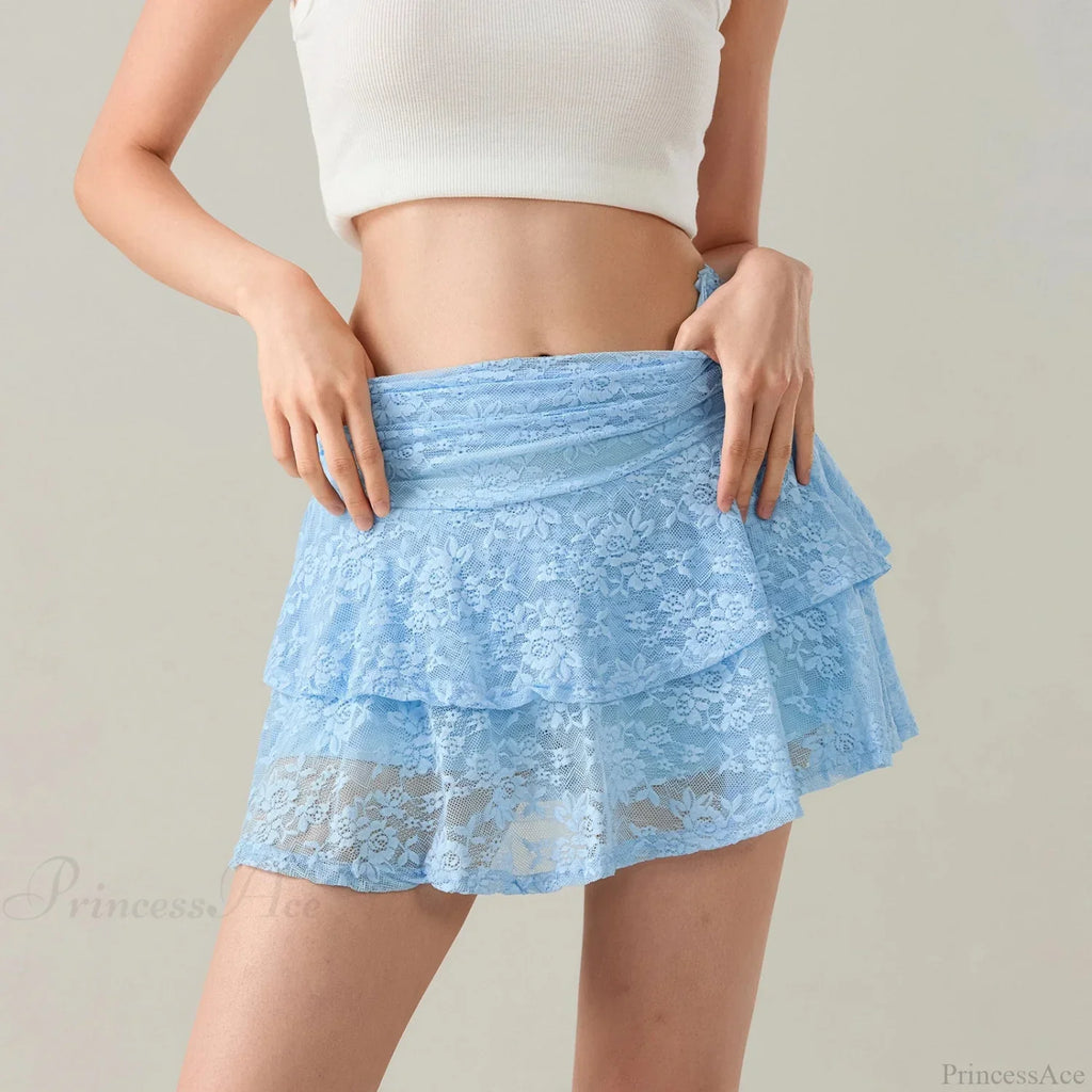 Flower Lace Layered Ruffle Skirt image 1