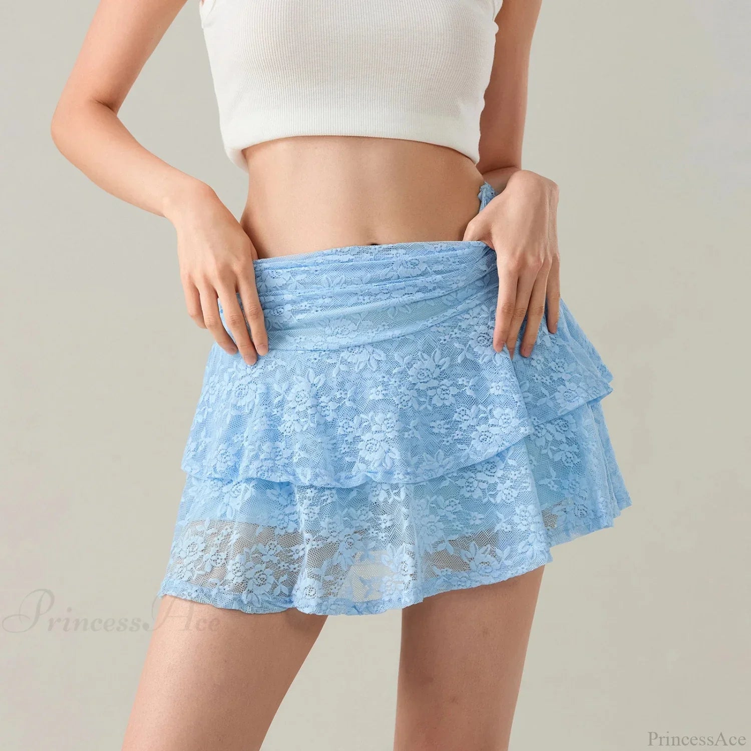 Flower Lace Layered Ruffle Skirt image 1