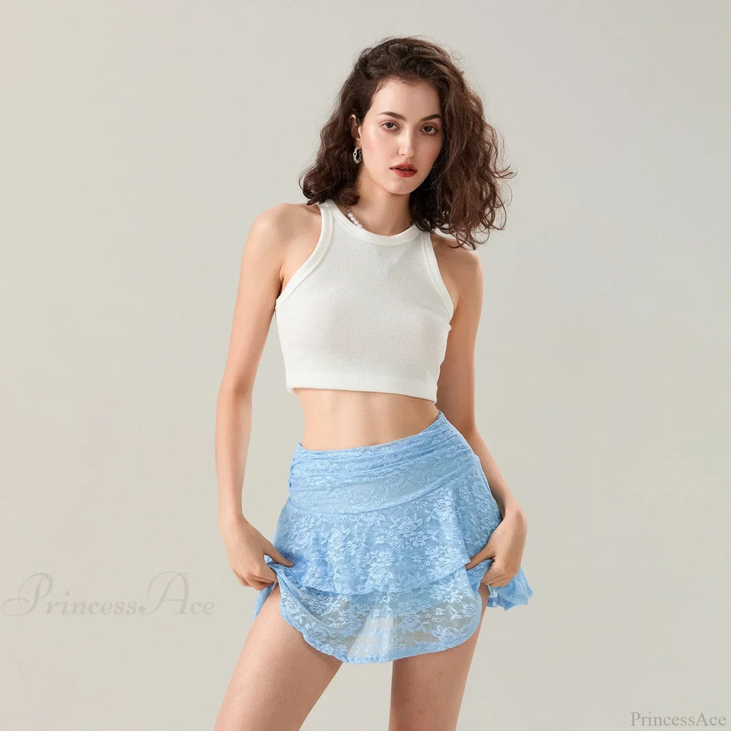 Flower Lace Layered Ruffle Skirt image 3