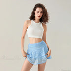 Flower Lace Layered Ruffle Skirt image 3