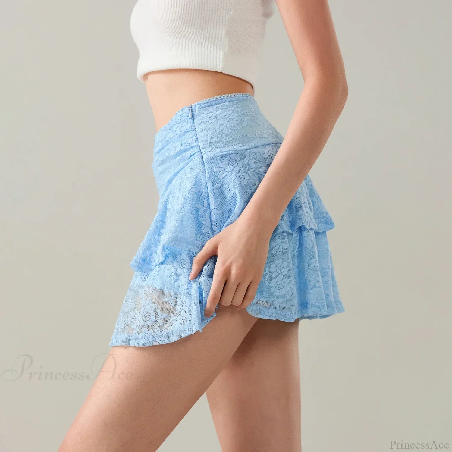 Flower Lace Layered Ruffle Skirt image 4