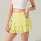Flower Lace Layered Ruffle Skirt image 5