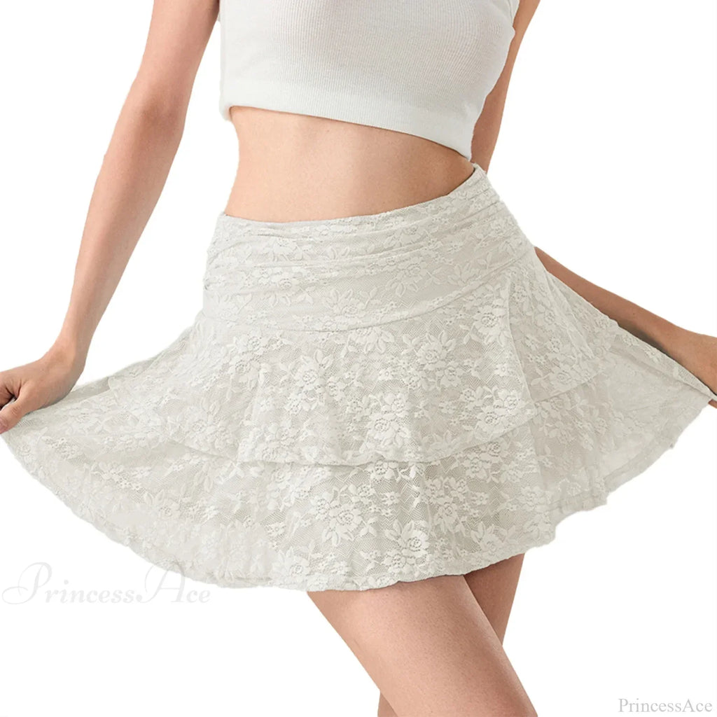 Flower Lace Layered Ruffle Skirt image 10