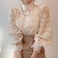 Flower Lace Patchwork Petal Sleeve Blouse image 7