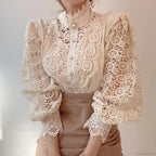 Flower Lace Patchwork Petal Sleeve Blouse image 7