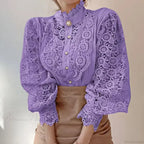 Flower Lace Patchwork Petal Sleeve Blouse image 8