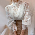 Flower Lace Patchwork Petal Sleeve Blouse image 2
