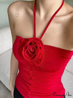 Flower Patchwork halter Tubes Off Shoulder Backless Tank Sexy Women Off Shoulder Ruched Black Mini Vests Tank top image 5