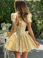 Flower Print Deep V-Neck Mini Dress image 2