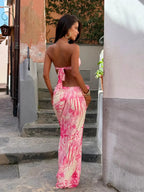 Flower Print Shoulder Three Piece Swimsuit image 4