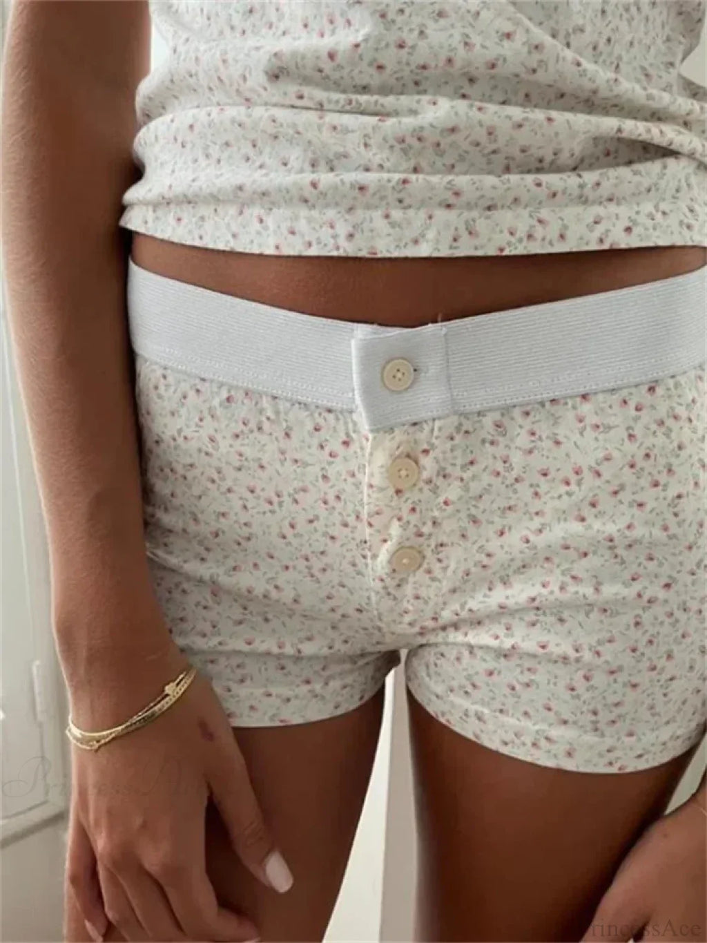 FLower Striped Button Sleep Short image 6