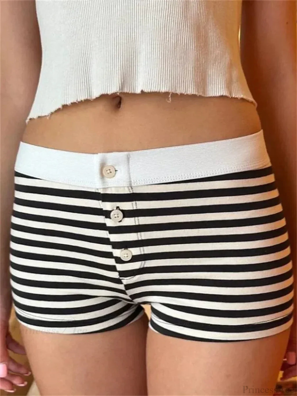 FLower Striped Button Sleep Short image 1