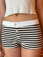 FLower Striped Button Sleep Short image 1