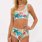 Flower Tree High Waist Bikini Two Piece Set image 1