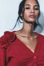 Flower V-neck Casual Cardigan image 2