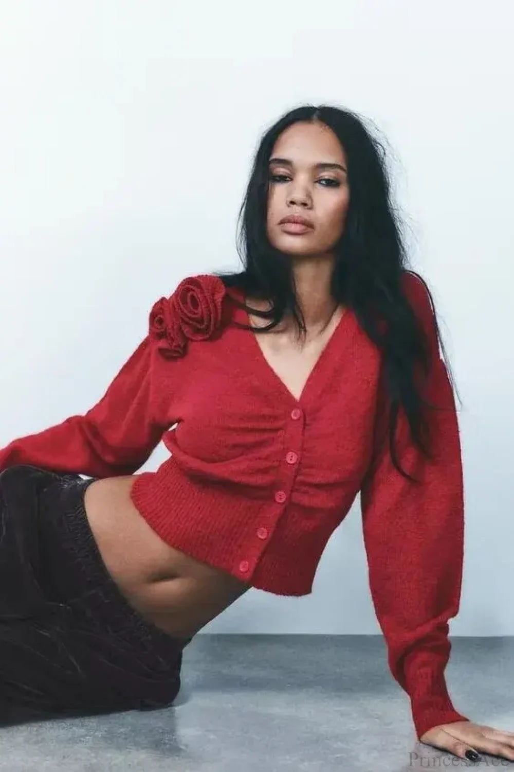 Flower V-neck Casual Cardigan image 1