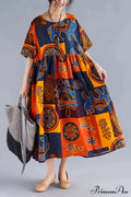 Flowered Gown Full-Length Cotton Bohemian in Fabric image 5