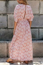 Flowy Leopard Printed Backless Modern Deep V Beach Maxi Dress image 3