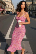 Flowy Spaghetti Strap Floral Dress image 1