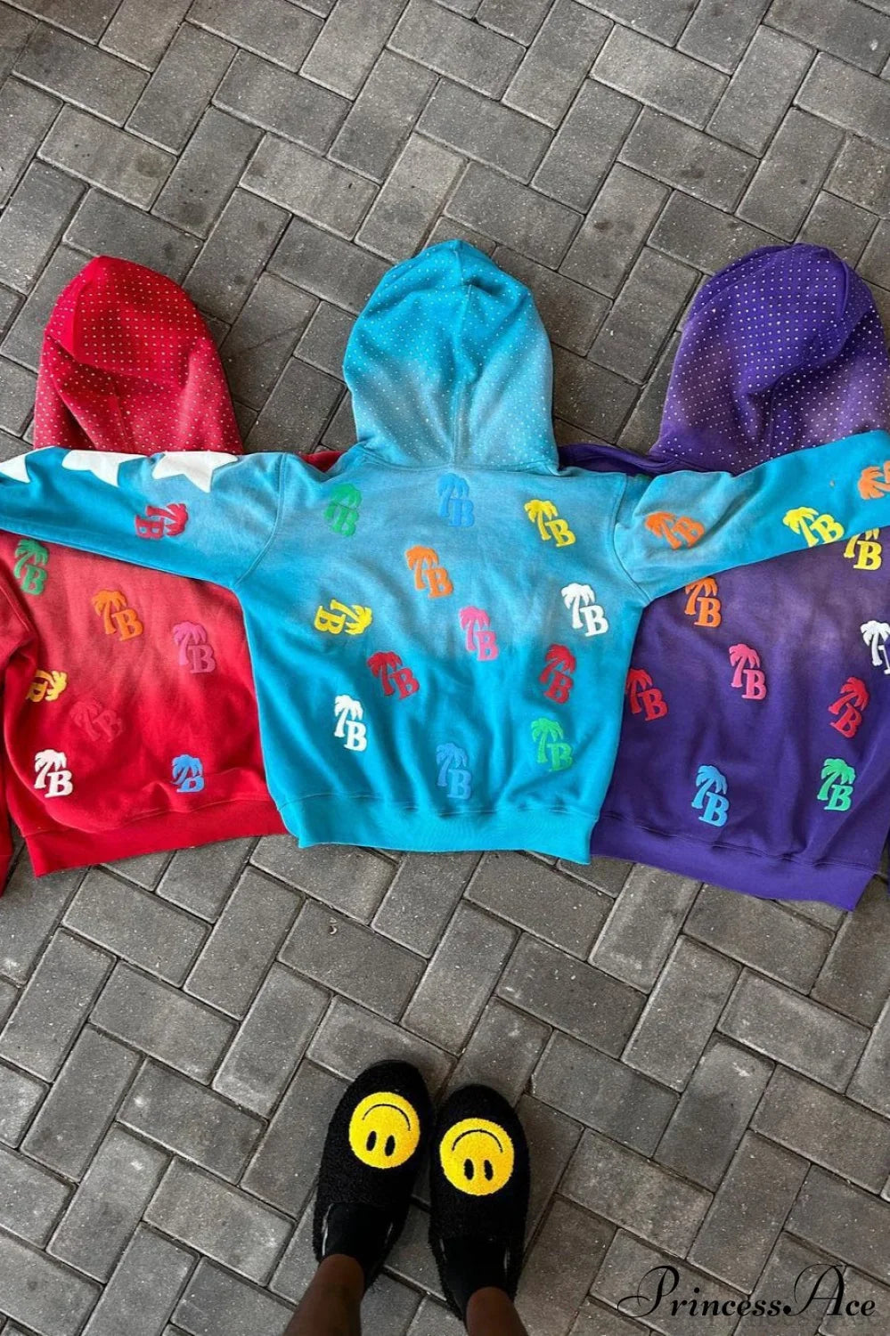 Foam Letter Print Hip-Hop Zip Hoodie image 10