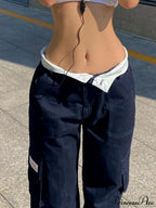 Fold Over Buckle Trendy Belt Denim Jean image 4