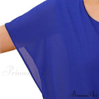 for Chiffon Blouse Casual T-Shirt Top Brief Arm Women image 9