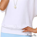 for Chiffon Blouse Casual T-Shirt Top Brief Arm Women image 6