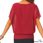 for Chiffon Blouse Casual T-Shirt Top Brief Arm Women image 10