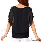 for Chiffon Blouse Casual T-Shirt Top Brief Arm Women image 1