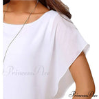 for Chiffon Blouse Casual T-Shirt Top Brief Arm Women image 5