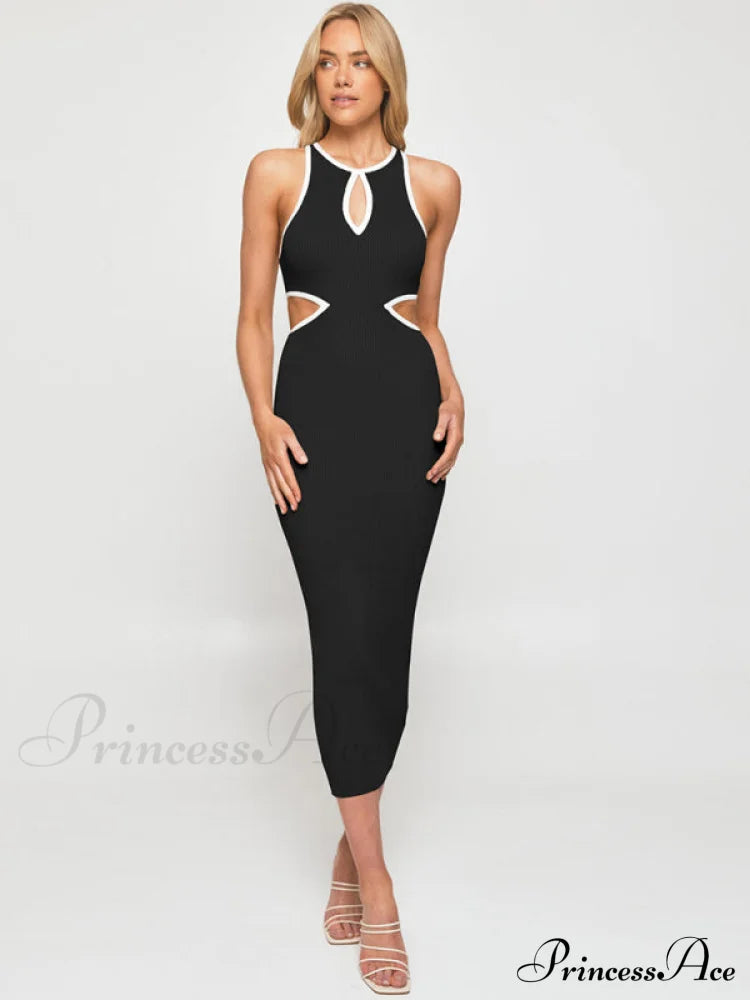 for Gown Figure-hugging Cutouts Midi Women image 5