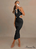 for Gown Figure-hugging Cutouts Midi Women image 2