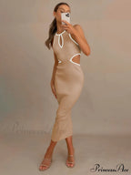 for Gown Figure-hugging Cutouts Midi Women image 6