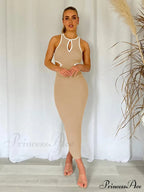 for Gown Figure-hugging Cutouts Midi Women image 7