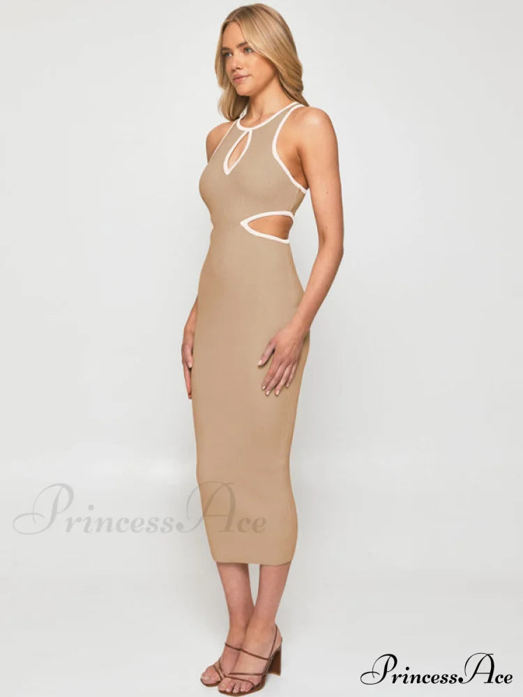 for Gown Figure-hugging Cutouts Midi Women image 10