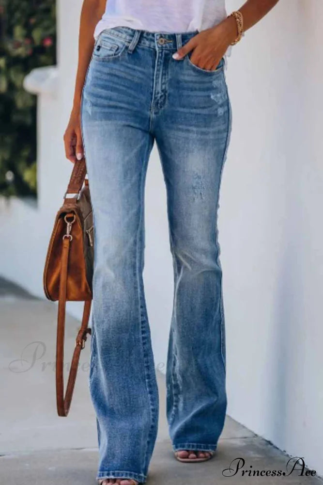 for Pants Mid Rise Denim Fitted Women image 3