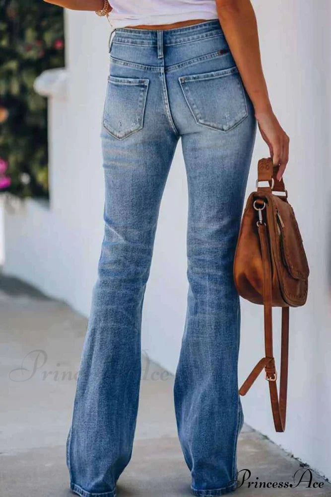 for Pants Mid Rise Denim Fitted Women image 2