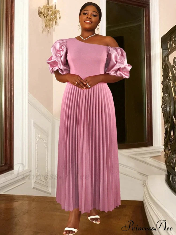 for Pink Gown Full-Length Arm Shoulder Evening Cold Ruched Women image 1