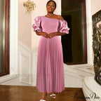 for Pink Gown Full-Length Arm Shoulder Evening Cold Ruched Women image 4