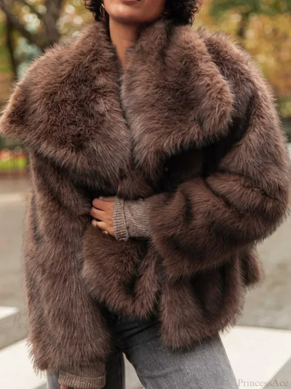 Fox Solid Fluffy Short Coat image 2