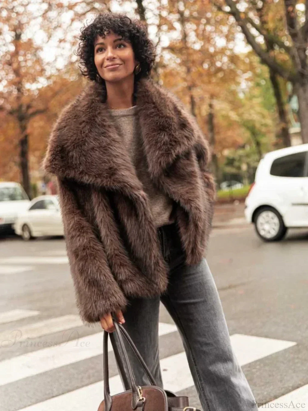 Fox Solid Fluffy Short Coat image 4
