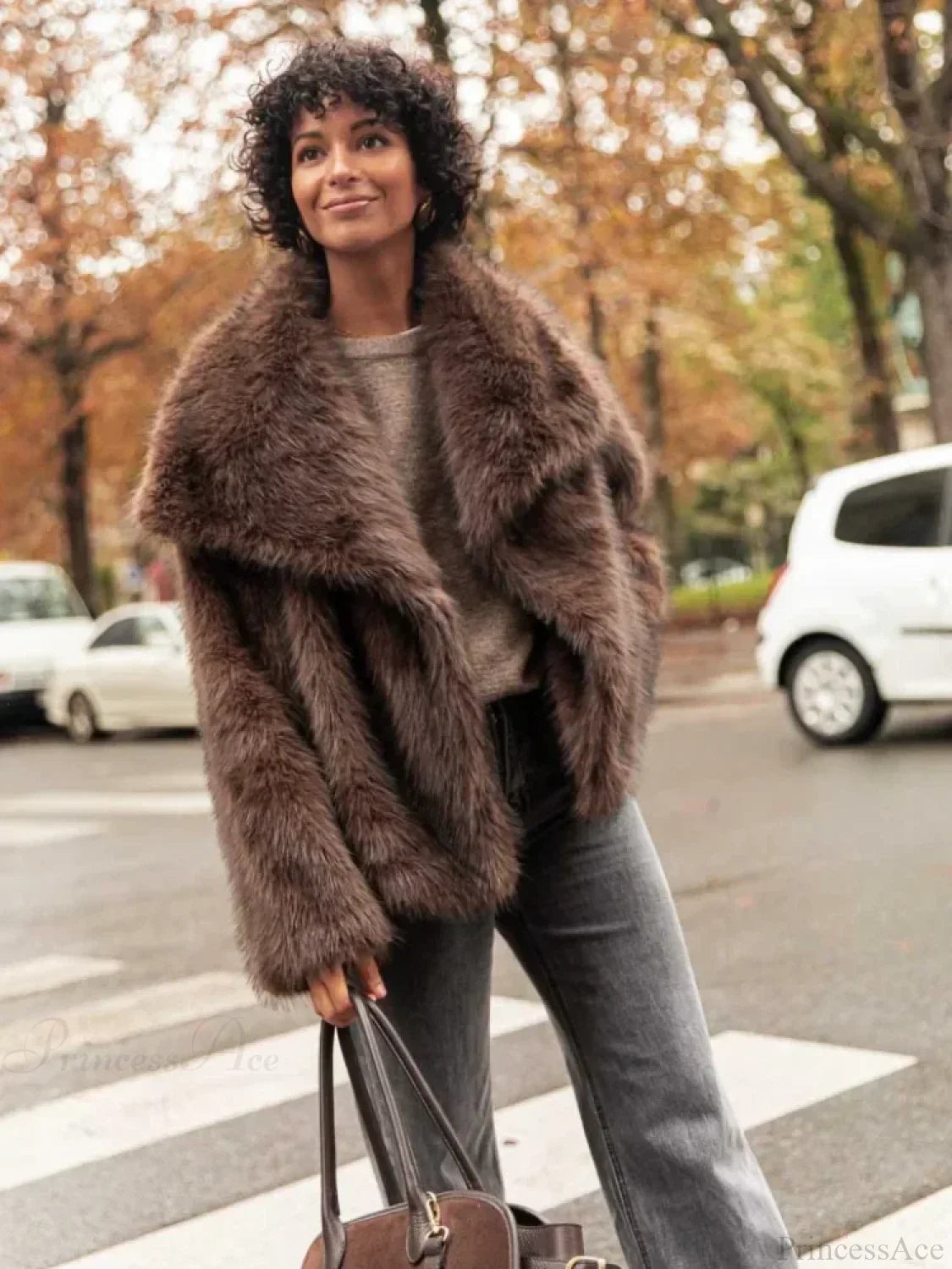 Fox Solid Fluffy Short Coat image 4