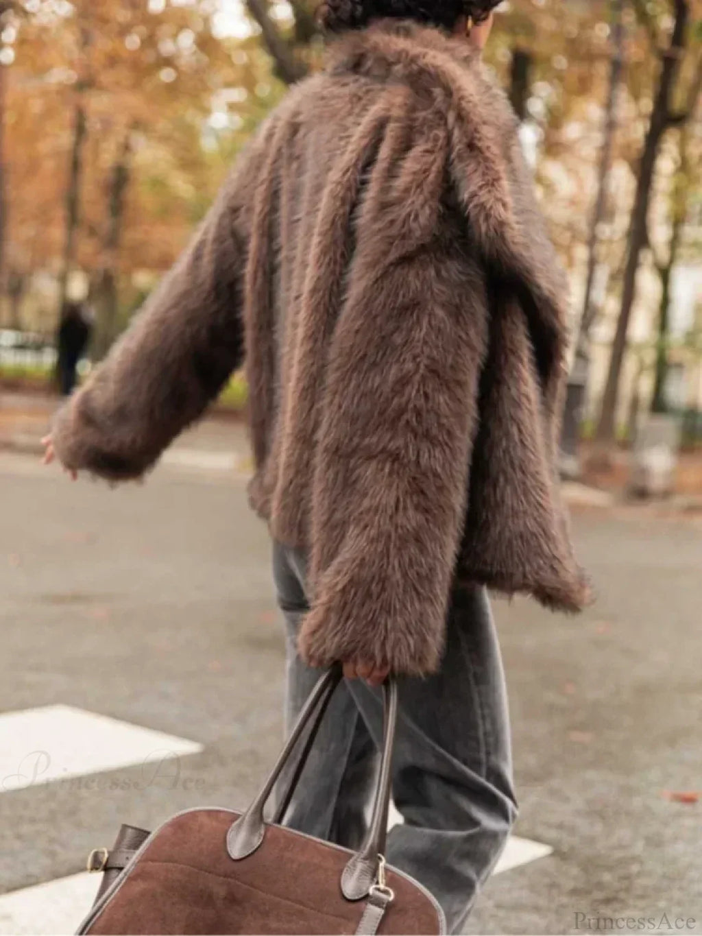 Fox Solid Fluffy Short Coat image 3