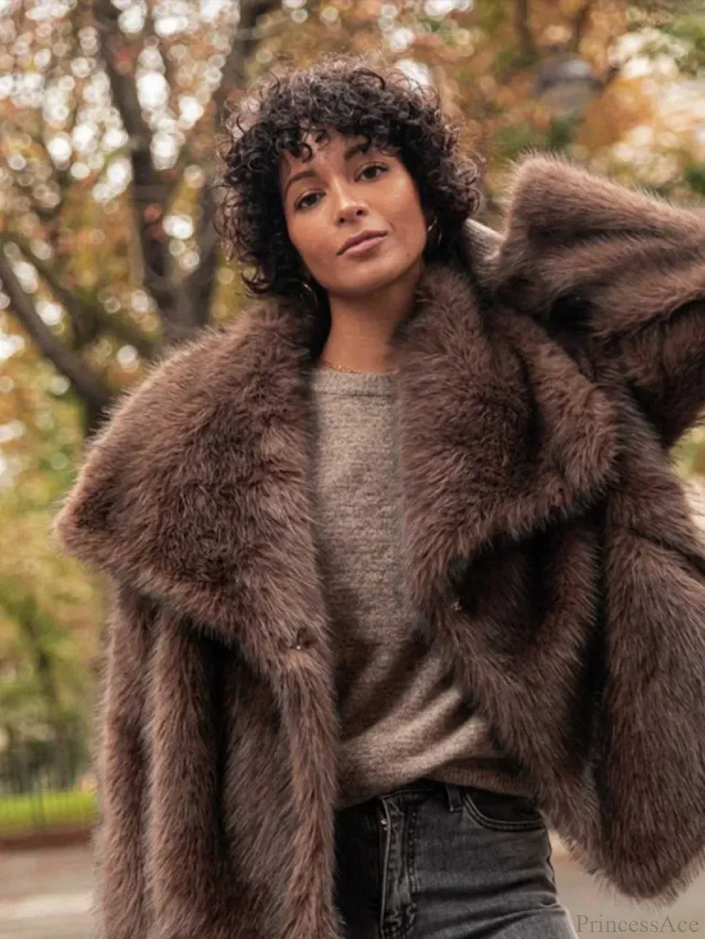 Fox Solid Fluffy Short Coat image 1