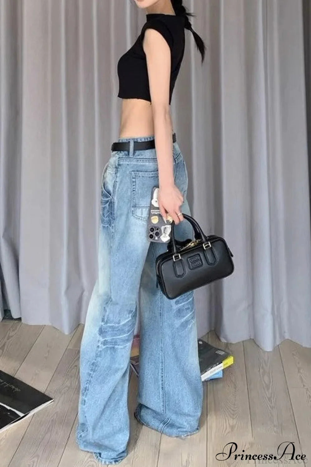 Frayed Whisker Vintage Relaxed Straight Jeans image 2