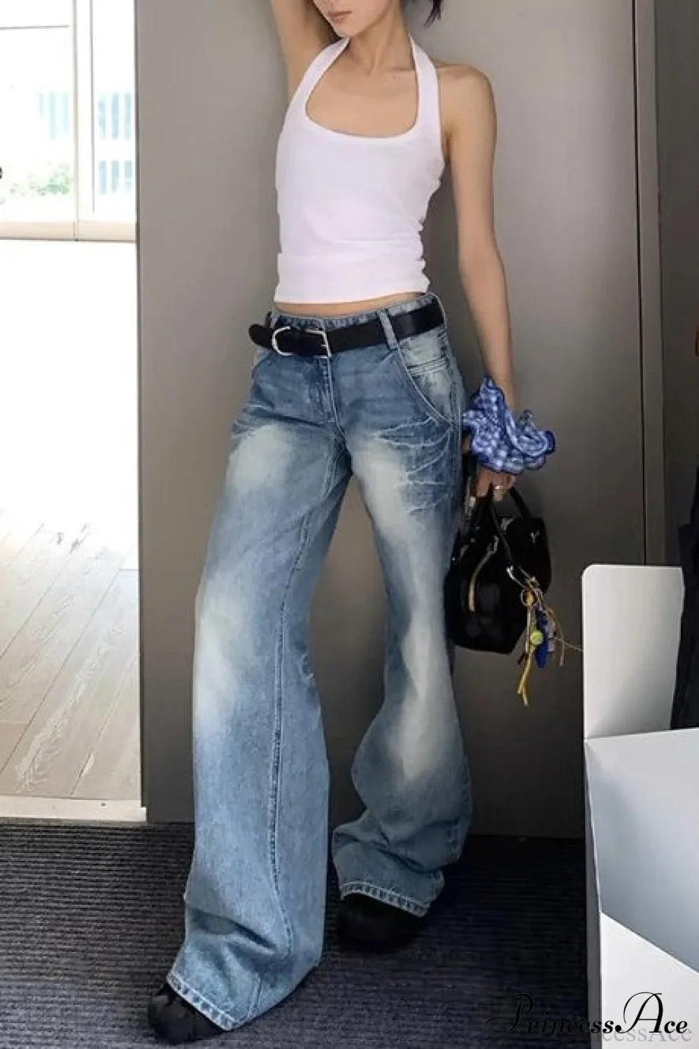 Frayed Whisker Vintage Relaxed Straight Jeans image 4