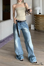 Frayed Whisker Vintage Relaxed Straight Jeans image 1