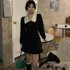 French Lace Peter Pan Modern Collar Ruffle Short Dress image 5