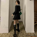 French Lace Peter Pan Modern Collar Ruffle Short Dress image 4